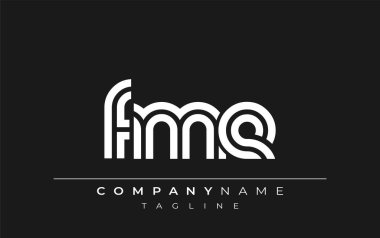 FME Yaratıcı Eşsiz Modern Harf Logosu Tasarımı. Benzersiz bir harf dizaynına sahip stilize logo, soyut minimalist estetik ve modern cazibe sunar.