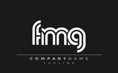 FMG Yaratıcı Eşsiz Modern Harf Logosu Tasarımı. Benzersiz bir harf dizaynına sahip stilize logo, soyut minimalist estetik ve modern cazibe sunar.