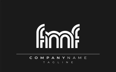 FMF Yaratıcı Eşsiz Modern Harf Logosu Tasarımı. Benzersiz bir harf dizaynına sahip stilize logo, soyut minimalist estetik ve modern cazibe sunar.
