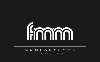 FMM Yaratıcı Eşsiz Modern Harf Logosu Tasarımı. Benzersiz bir harf dizaynına sahip stilize logo, soyut minimalist estetik ve modern cazibe sunar.
