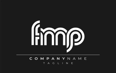 FMP Yaratıcı Eşsiz Modern Harf Logosu Tasarımı. Benzersiz bir harf dizaynına sahip stilize logo, soyut minimalist estetik ve modern cazibe sunar.