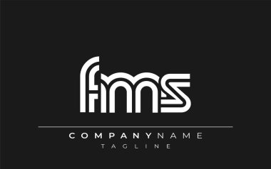 FMS Yaratıcı Eşsiz Modern Harf Logosu Tasarımı. Benzersiz bir harf dizaynına sahip stilize logo, soyut minimalist estetik ve modern cazibe sunar.