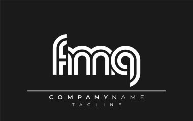 FMQ Yaratıcı Eşsiz Modern Harf Logosu Tasarımı. Benzersiz bir harf dizaynına sahip stilize logo, soyut minimalist estetik ve modern cazibe sunar.
