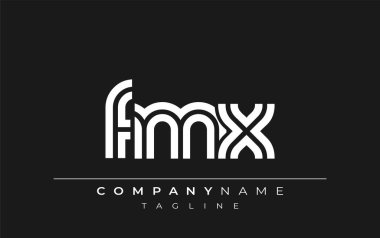 FMX Yaratıcı Eşsiz Modern Harf Logosu Tasarımı. Benzersiz bir harf dizaynına sahip stilize logo, soyut minimalist estetik ve modern cazibe sunar.