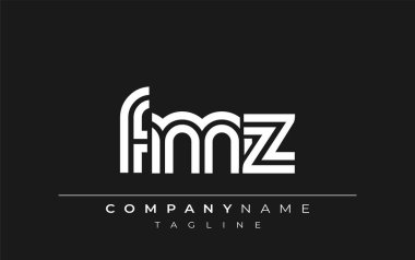 FMZ Yaratıcı Eşsiz Modern Harf Logosu Tasarımı. Benzersiz bir harf dizaynına sahip stilize logo, soyut minimalist estetik ve modern cazibe sunar.