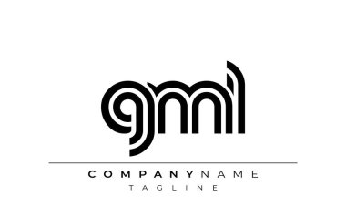 GML Yaratıcı Eşsiz Modern Harf Logosu Tasarımı. Benzersiz bir harf dizaynına sahip stilize logo, soyut minimalist estetik ve modern cazibe sunar.
