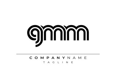 GMM Yaratıcı Eşsiz Modern Harf Logosu Tasarımı. Benzersiz bir harf dizaynına sahip stilize logo, soyut minimalist estetik ve modern cazibe sunar.