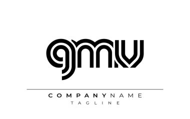 GMV Yaratıcı Eşsiz Modern Harf Logosu Tasarımı. Benzersiz bir harf dizaynına sahip stilize logo, soyut minimalist estetik ve modern cazibe sunar.