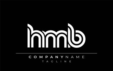 HMB Yaratıcı Eşsiz Modern Harf Logosu Tasarımı. Benzersiz bir harf dizaynına sahip stilize logo, soyut minimalist estetik ve modern cazibe sunar.