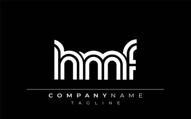 HMF Yaratıcı Eşsiz Modern Harf Logosu Tasarımı. Benzersiz bir harf dizaynına sahip stilize logo, soyut minimalist estetik ve modern cazibe sunar.