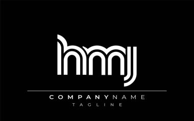 HMJ Yaratıcı Eşsiz Modern Harf Logosu Tasarımı. Benzersiz bir harf dizaynına sahip stilize logo, soyut minimalist estetik ve modern cazibe sunar.