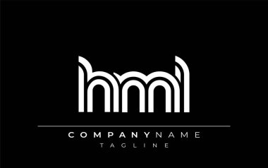 HML Yaratıcı Eşsiz Modern Harf Logosu Tasarımı. Benzersiz bir harf dizaynına sahip stilize logo, soyut minimalist estetik ve modern cazibe sunar.