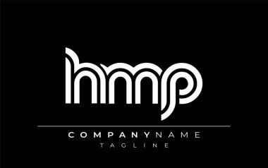 HMP Yaratıcı Eşsiz Modern Harf Logosu Tasarımı. Benzersiz bir harf dizaynına sahip stilize logo, soyut minimalist estetik ve modern cazibe sunar.