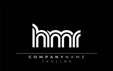 HMR Yaratıcı Eşsiz Modern Harf Logosu Tasarımı. Benzersiz bir harf dizaynına sahip stilize logo, soyut minimalist estetik ve modern cazibe sunar.