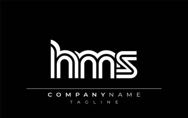 HMS Yaratıcı Eşsiz Modern Harf Logosu Tasarımı. Benzersiz bir harf dizaynına sahip stilize logo, soyut minimalist estetik ve modern cazibe sunar.