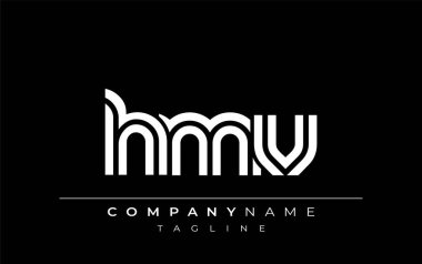 HMV Yaratıcı Eşsiz Modern Harf Logosu Tasarımı. Benzersiz bir harf dizaynına sahip stilize logo, soyut minimalist estetik ve modern cazibe sunar.