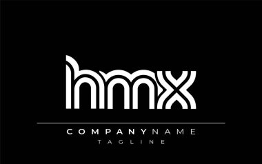 HMX Yaratıcı Eşsiz Modern Harf Logosu Tasarımı. Benzersiz bir harf dizaynına sahip stilize logo, soyut minimalist estetik ve modern cazibe sunar.