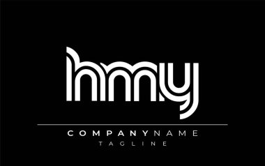 HMY Yaratıcı Eşsiz Modern Harf Logosu Tasarımı. Benzersiz bir harf dizaynına sahip stilize logo, soyut minimalist estetik ve modern cazibe sunar.