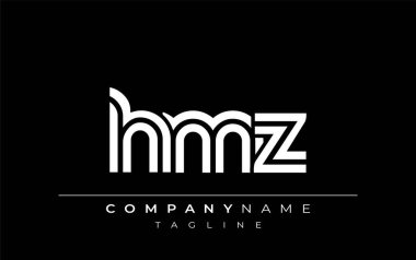 HMZ Yaratıcı Eşsiz Modern Harf Logosu Tasarımı. Benzersiz bir harf dizaynına sahip stilize logo, soyut minimalist estetik ve modern cazibe sunar.