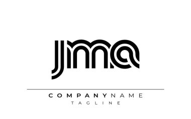 JMA Yaratıcı Eşsiz Modern Harf Logosu Tasarımı. Benzersiz bir harf dizaynına sahip stilize logo, soyut minimalist estetik ve modern cazibe sunar.