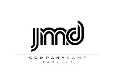 JMD Yaratıcı Eşsiz Modern Harf Logosu Tasarımı. Benzersiz bir harf dizaynına sahip stilize logo, soyut minimalist estetik ve modern cazibe sunar.
