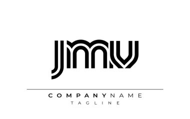 JMV Yaratıcı Eşsiz Modern Harf Logosu Tasarımı. Benzersiz bir harf dizaynına sahip stilize logo, soyut minimalist estetik ve modern cazibe sunar.