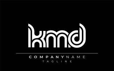 KMD Yaratıcı Eşsiz Modern Harf Logosu Tasarımı. Benzersiz bir harf dizaynına sahip stilize logo, soyut minimalist estetik ve modern cazibe sunar.