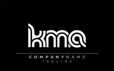 KMA Yaratıcı Eşsiz Modern Harf Logosu Tasarımı. Benzersiz bir harf dizaynına sahip stilize logo, soyut minimalist estetik ve modern cazibe sunar.