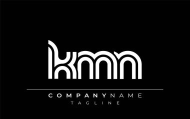KMN Yaratıcı Eşsiz Modern Harf Logosu Tasarımı. Benzersiz bir harf dizaynına sahip stilize logo, soyut minimalist estetik ve modern cazibe sunar.