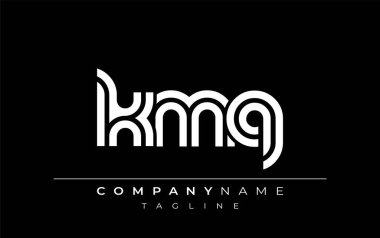 KMQ Yaratıcı Eşsiz Modern Harf Logosu Tasarımı. Benzersiz bir harf dizaynına sahip stilize logo, soyut minimalist estetik ve modern cazibe sunar.