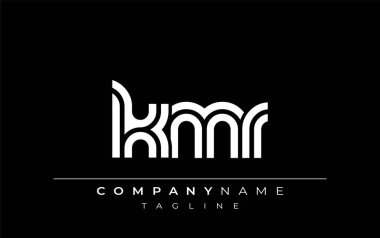 KMR Yaratıcı Eşsiz Modern Harf Logosu Tasarımı. Benzersiz bir harf dizaynına sahip stilize logo, soyut minimalist estetik ve modern cazibe sunar.