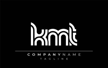 KMT Yaratıcı Eşsiz Modern Harf Logosu Tasarımı. Benzersiz bir harf dizaynına sahip stilize logo, soyut minimalist estetik ve modern cazibe sunar.