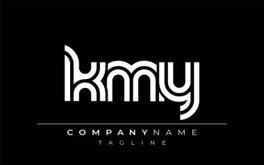 KMY Yaratıcı Eşsiz Modern Harf Logosu Tasarımı. Benzersiz bir harf dizaynına sahip stilize logo, soyut minimalist estetik ve modern cazibe sunar.