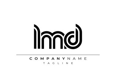 LMD Yaratıcı Eşsiz Modern Harf Logosu Tasarımı. Benzersiz bir harf dizaynına sahip stilize logo, soyut minimalist estetik ve modern cazibe sunar.