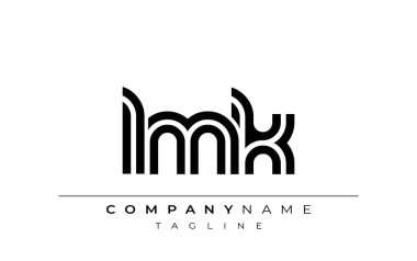 LMK Yaratıcı Eşsiz Modern Harf Logosu Tasarımı. Benzersiz bir harf dizaynına sahip stilize logo, soyut minimalist estetik ve modern cazibe sunar.