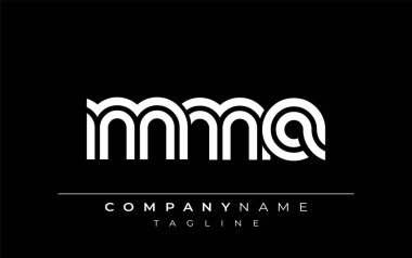 MMA Yaratıcı Eşsiz Modern Harf Logosu Tasarımı. Benzersiz bir harf dizaynına sahip stilize logo, soyut minimalist estetik ve modern cazibe sunar.