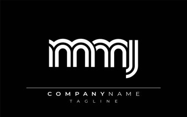 MMJ Yaratıcı Eşsiz Modern Harf Logosu Tasarımı. Benzersiz bir harf dizaynına sahip stilize logo, soyut minimalist estetik ve modern cazibe sunar.