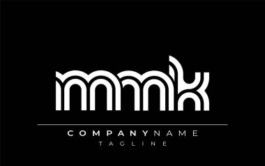 MMK Yaratıcı Eşsiz Modern Harf Logosu Tasarımı. Benzersiz bir harf dizaynına sahip stilize logo, soyut minimalist estetik ve modern cazibe sunar.