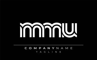 MMU Yaratıcı Eşsiz Modern Harf Logosu Tasarımı. Benzersiz bir harf dizaynına sahip stilize logo, soyut minimalist estetik ve modern cazibe sunar.