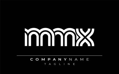 MMX Yaratıcı Eşsiz Modern Harf Logosu Tasarımı. Benzersiz bir harf dizaynına sahip stilize logo, soyut minimalist estetik ve modern cazibe sunar.