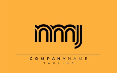 NMJ Yaratıcı Eşsiz Modern Harf Logosu Tasarımı. Benzersiz bir harf dizaynına sahip stilize logo, soyut minimalist estetik ve modern cazibe sunar.