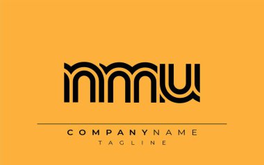 NMU Yaratıcı Eşsiz Modern Harf Logosu Tasarımı. Benzersiz bir harf dizaynına sahip stilize logo, soyut minimalist estetik ve modern cazibe sunar.