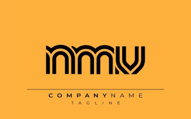 NMV Yaratıcı Eşsiz Modern Harf Logosu Tasarımı. Benzersiz bir harf dizaynına sahip stilize logo, soyut minimalist estetik ve modern cazibe sunar.