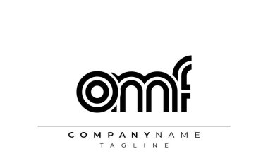OMF Yaratıcı Eşsiz Modern Harf Logosu Tasarımı. Benzersiz bir harf dizaynına sahip stilize logo, soyut minimalist estetik ve modern cazibe sunar.