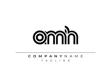 OMH Yaratıcı Eşsiz Modern Harf Logosu Tasarımı. Benzersiz bir harf dizaynına sahip stilize logo, soyut minimalist estetik ve modern cazibe sunar.