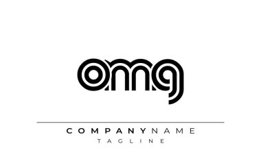OMG Yaratıcı Eşsiz Modern Harf Logosu Tasarımı. Benzersiz bir harf dizaynına sahip stilize logo, soyut minimalist estetik ve modern cazibe sunar.