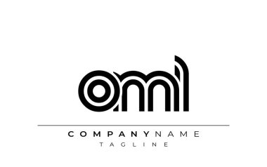 OML Yaratıcı Eşsiz Modern Harf Logosu Tasarımı. Benzersiz bir harf dizaynına sahip stilize logo, soyut minimalist estetik ve modern cazibe sunar.