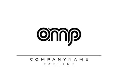 OMP Yaratıcı Eşsiz Modern Harf Logosu Tasarımı. Benzersiz bir harf dizaynına sahip stilize logo, soyut minimalist estetik ve modern cazibe sunar.