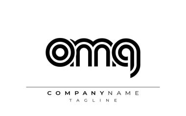 OMQ Yaratıcı Eşsiz Modern Harf Logosu Tasarımı. Benzersiz bir harf dizaynına sahip stilize logo, soyut minimalist estetik ve modern cazibe sunar.