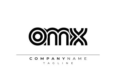 OMX Yaratıcı Eşsiz Modern Harf Logosu Tasarımı. Benzersiz bir harf dizaynına sahip stilize logo, soyut minimalist estetik ve modern cazibe sunar.